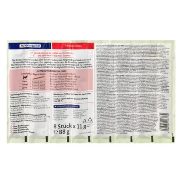 تشویقی مدادی سگ دین بستس با طعم گوشت گاو و بوقلمون وزن 88 گرم بسته 8 عددی