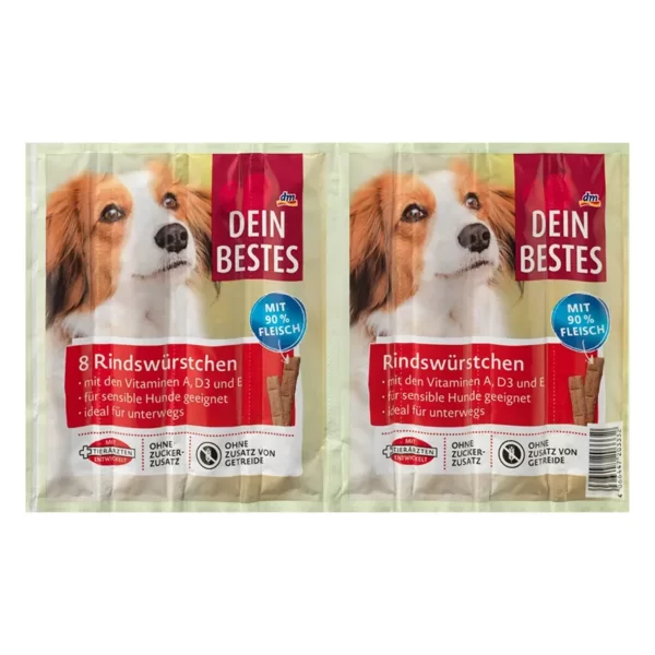 تشویقی مدادی سگ دین بستس با طعم گوشت گاو و بوقلمون وزن 88 گرم بسته 8 عددی