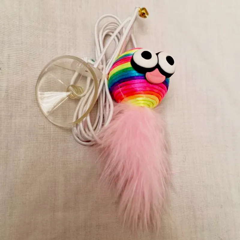 اسباب بازی آویز چسبان رنگین کمانی - رنگ سبز صورتی