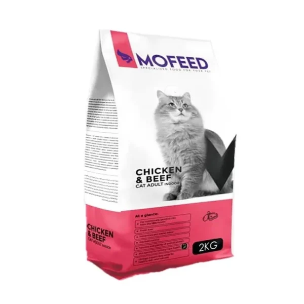 غذای خشک گربه مفید مدل Chiken & Beef BM وزن 2 کیلوگرم