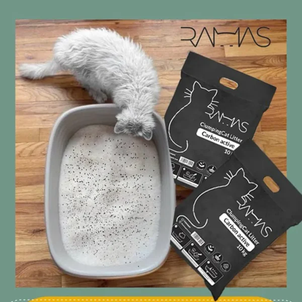 خاک گربه کربن اکتیو راماس وزن 10 کیلوگرم