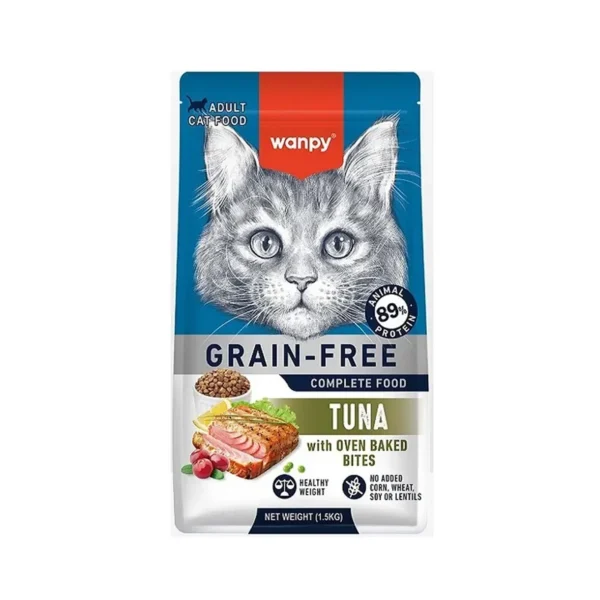 غذای خشک گربه بالغ ونپی مدل GRAIN FREE ماهی تن وزن 1.5 کیلوگرم